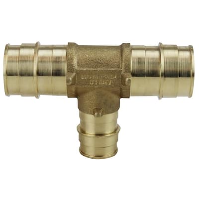 1 in. x 1 in. x 3/4 in. Brass PEX-A Expansion Barb Reducing Tee