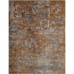 Rust Tones/Indigo Multi-Colored 9 ft. 6 in. x 13 ft. Area Rug