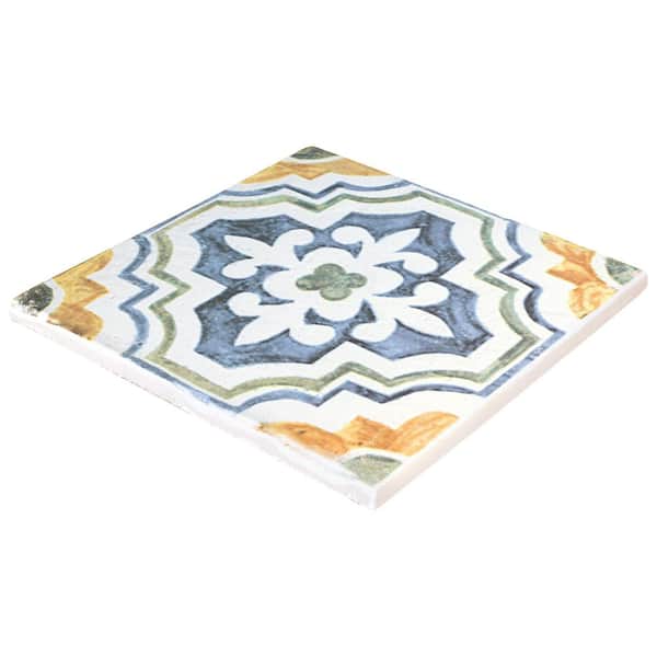 Uffizi Multicolored Encaustic 9x9 Glazed Porcelain Tile