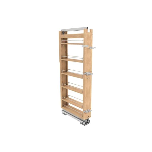 Wood Tall Cabinet Pullout Pantry Organizer w/ Soft-Close
