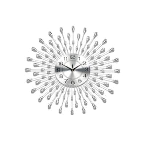 24 in. Silver Round Silent Wall Clock