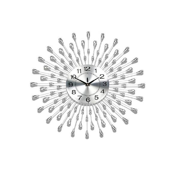 24 in. Silver Round Silent Wall Clock NYFBBYZC65 The Home Depot