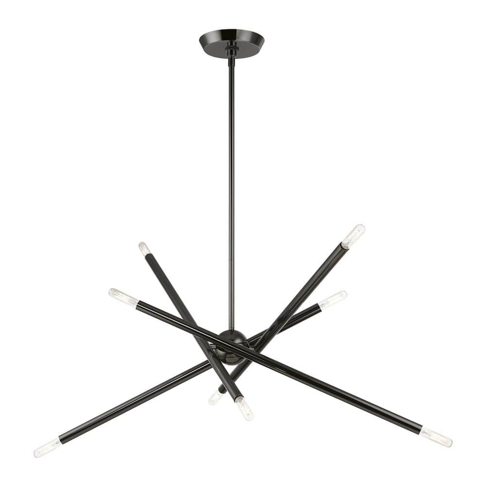 Soho Organic Asymmetrical 8-Light Black Chrome Chandelier