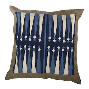 Blue, White 6 in. x 20 in. Throw Pillow