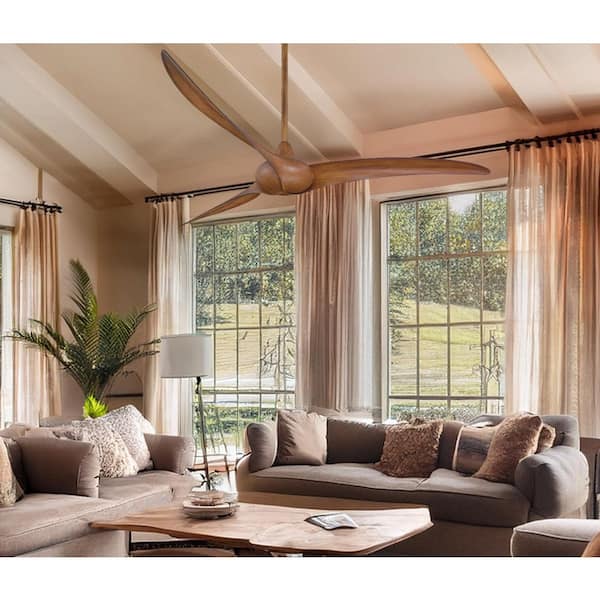 Wave 65 in. Indoor Distressed Koa Ceiling Fan with Remote Control