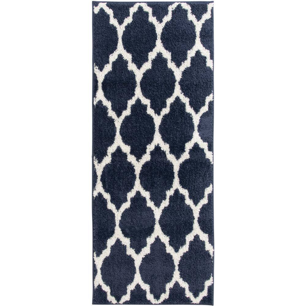 Seyward Blue/Buff 2 ft. x 5 ft. Trellis Runner Rug price history on PriceWatchPro