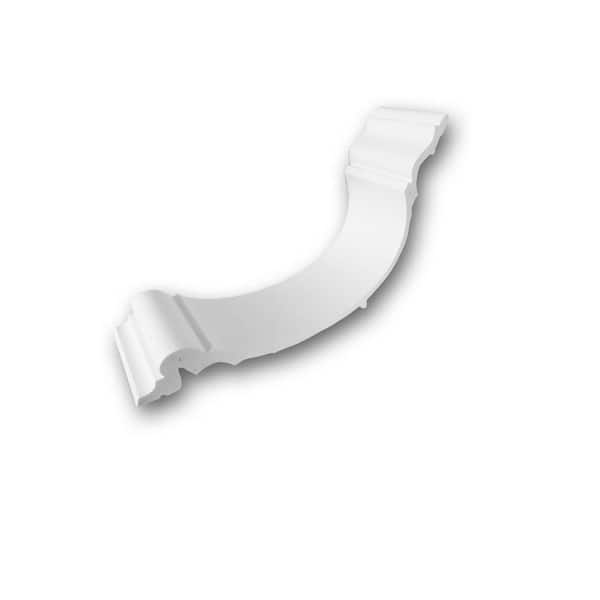 13-3/4 in. D x 10-3/4 in. W x 4 in. L Primed White Plain Polyurethane Crown Moulding Sample