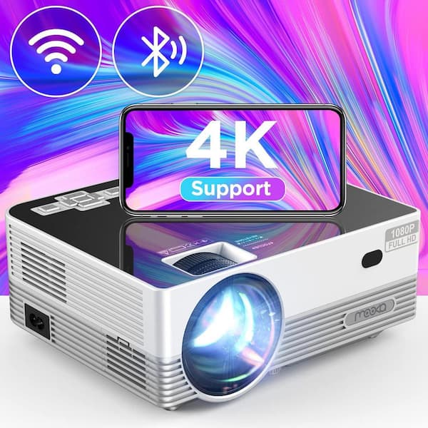 Etokfoks 1920 x 1080P FHD LCD Wi-Fi Bluetooth 4K Projectors with 8500 Lumens  and Carrying Bag MLSA11LT682 - The Home Depot