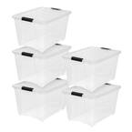 53 Qt. Stack and Pull Box in Clear (5-Pack)