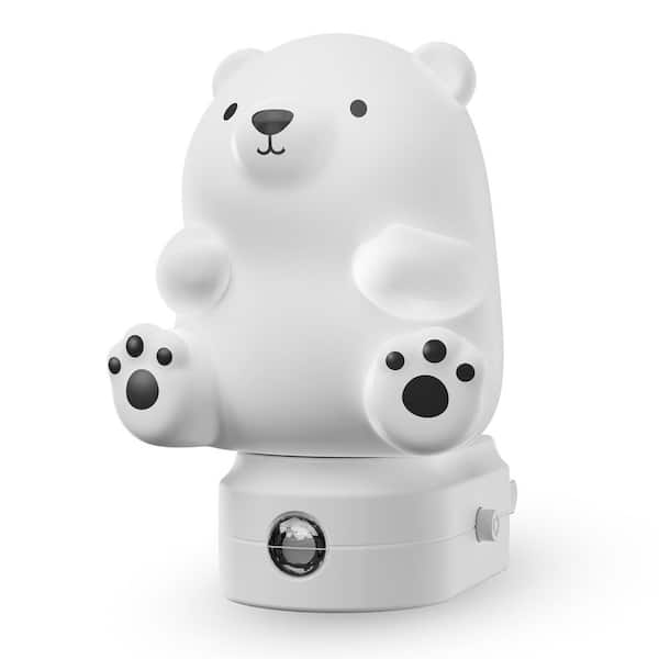 3D Bear Plug-in Night Light for Kids, RGB + 3000K, Dusk to Dawn Sensor, 3 Modes, Nursery and Gift Room Decor