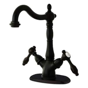Tudor Double Handle Vessel Sink Faucet in Oil Rubbed Bronze