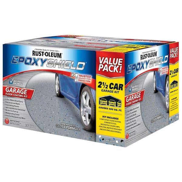 Rust-Oleum EpoxyShield - 2 Gal. Gray 2-Part High-Gloss Epoxy Garage Floor Coating Kit