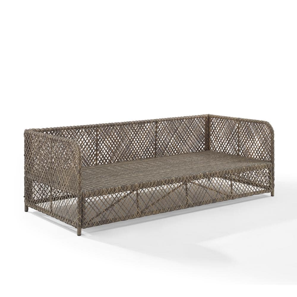 Granite Bay White Wicker Three-Seat Outdoor Sofa
