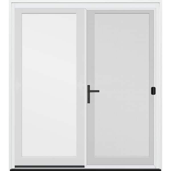JELD-WEN 72 in. x 80 in. Left-Hand/Inswing Primed Fiberglass French Patio Door w/ Sliding Screen and Black-Handle
