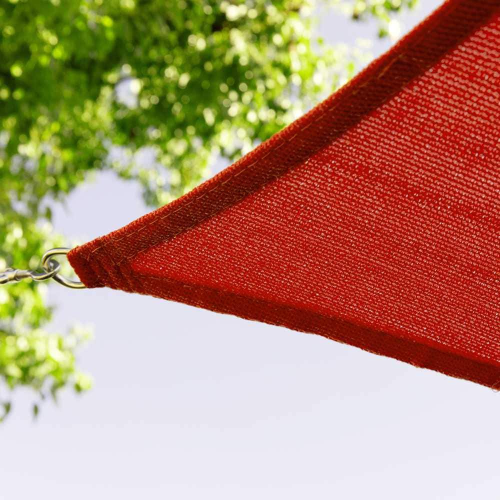 Red Polyethylene Triangle Sun Shade Sail Canopy 12' x 12' x 12'