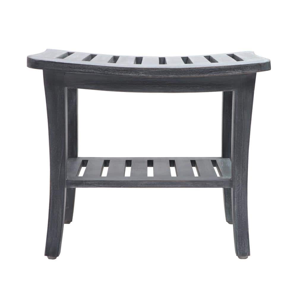 17.5 in. x 20 in. x 13.5 in. Weathered Gray Genuine Teak Bench