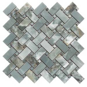 Splendor Green 11.81 in. x 11.81 in. Matte Porcelain Mosaic Wall and Floor Tile (4.84 sq. ft./case) (5-pack)