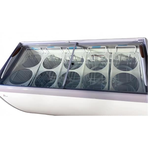 Cooler Depot 60 in. 16.6 cu. ft. 10 Tub Manual Defrost Ice Cream