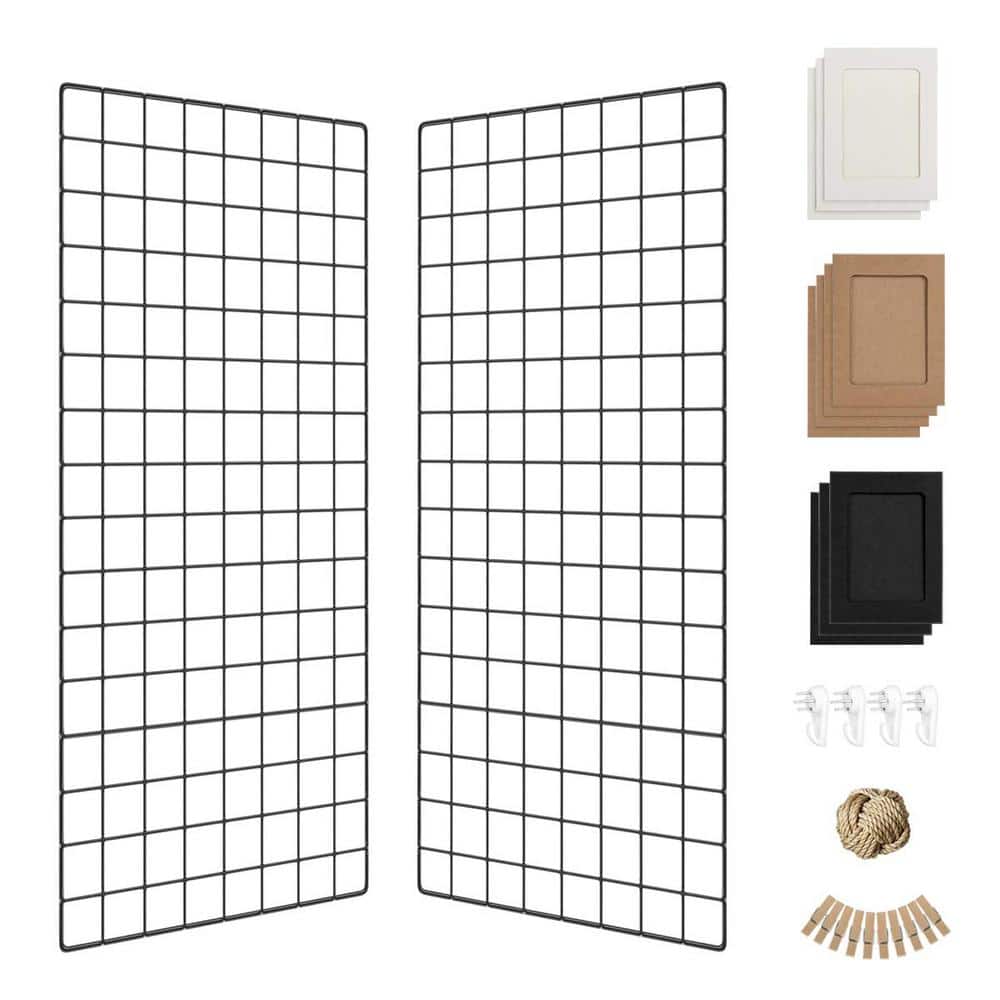 15.7 in. x 31.5 in. Wall Photo Grid Shelf, Wall Hanging Ins Art Display Gri