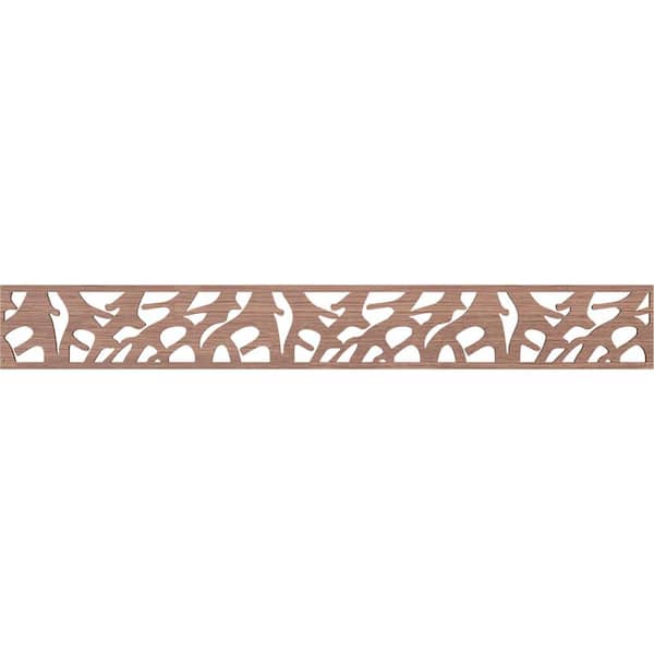 Ekena Millwork Manton Fretwork 0.25 in. D x 46.5 in. W x 6 in. L Walnut Wood Panel Moulding