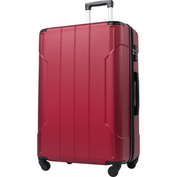 taholi 28 in. Red ABS Material Spinner Suitcase with TSA Lock