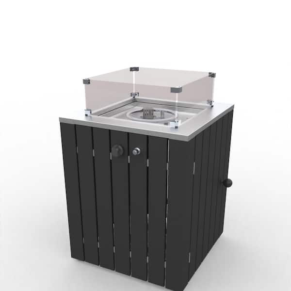 Utopia 4niture Freds Stainless Square Fire Pit Table in Black
