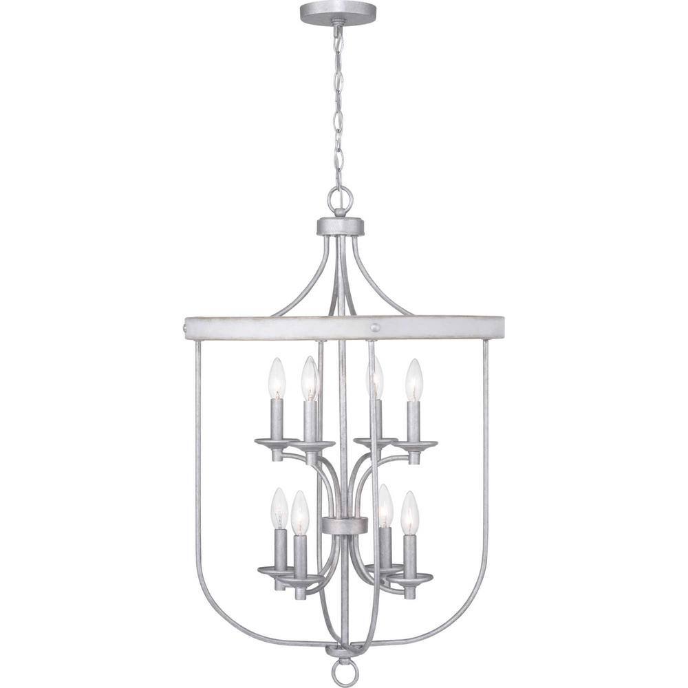 Gulliver 21" Galvanized and Antique White 8-Light Foyer Pendant