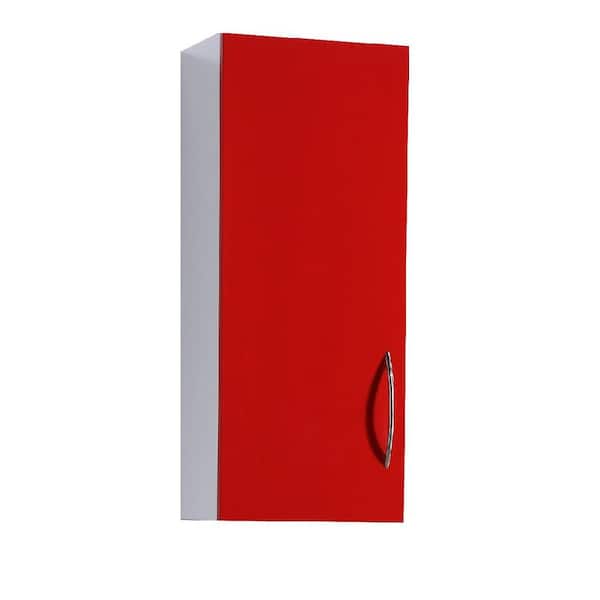 Hampton Bay San Juan Series Assembled 12 in W X 24 in H. Wall Cabinet made of High Density PVC in Red Color