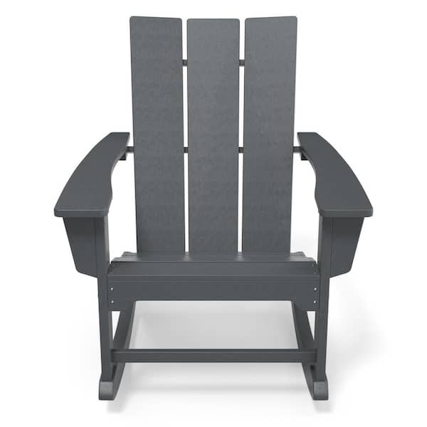 UPLAND Gray All-Weather Resistant HDPE Poly Wood Resin Outdoor Rocking Chair