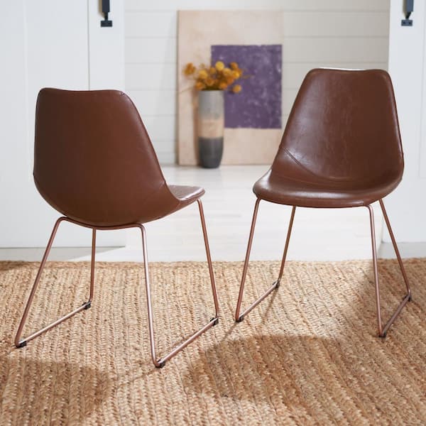 tan brown leather dining chairs