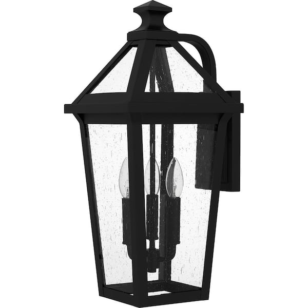 Quoizel Lodge 10-in H Mystic Black Medium Base (E-26) Outdoor Wall Light Quoizel Lodge 10-in H Mystic Black Medium Base (E-26) Outdoor Wall Light