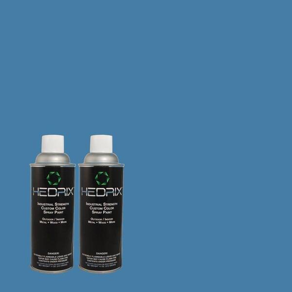Hedrix 11 oz. Match of 1B40-6 Supreme Blue Semi-Gloss Custom Spray Paint (2-Pack)