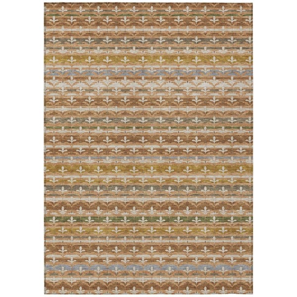 Chantille Machine Washable Indoor/Outdoor Abstract ACN2479 Paprika 5 ft. x 7 ft. 6 in. Area Rug