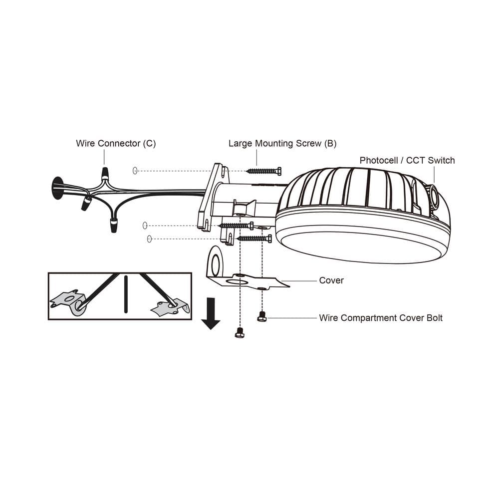 9.75-Inch Gray Aluminum LED Outdoor Security Flood Light