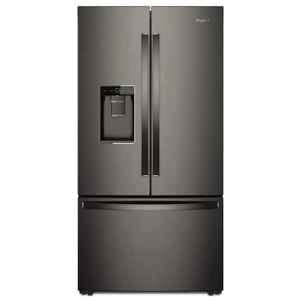 null 36 in. W 24.0 cu. ft. French Door Refrigerator in Black Stainless, Counter Depth