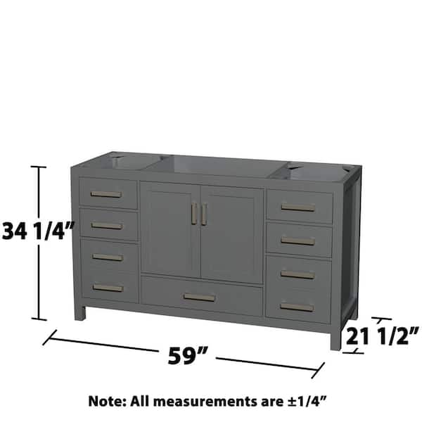 Wyndham Collection Sheffield 59-in Dark Gray Bathroom Vanity Cabinet Wyndham Collection Sheffield 59-in Dark Gray Bathroom Vanity Cabinet