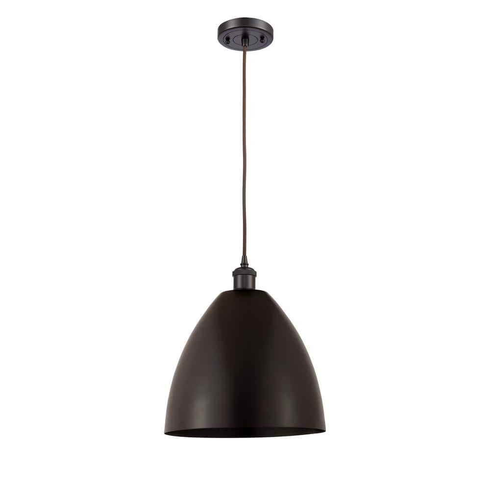 Metal Bristol 60-Watt 1-Light Oil Rubbed Bronze Standard Mini Pendant Light with Metal Shade price history on PriceWatchPro