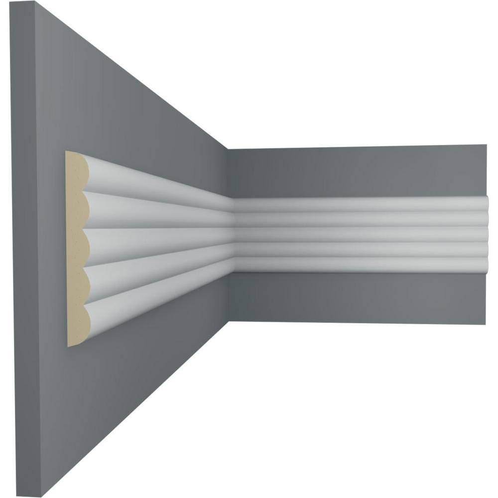 Gray Polyurethane Fluted Panel Moulding Sample, 12" x 3"