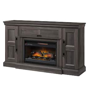 Abigail 60 in. Freestanding Electric Fireplace TV Stand in Gray Aged Oak Finish