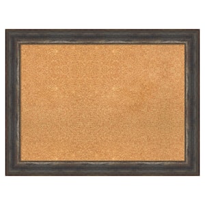 Alta Rustic Char Natural Corkboard 33 in. x 25 in. Bulletin Board Memo Board