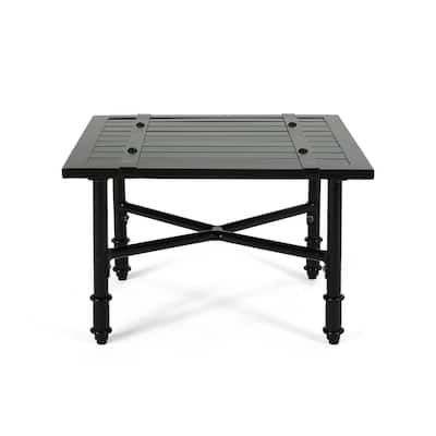 Aluminum Outdoor Side Tables Patio, Small Black Metal Patio Side Table