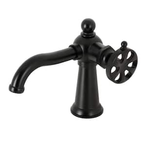 Belknap Single-Handle Single Hole Bathroom Faucet with Push Pop-Up in Matte Black