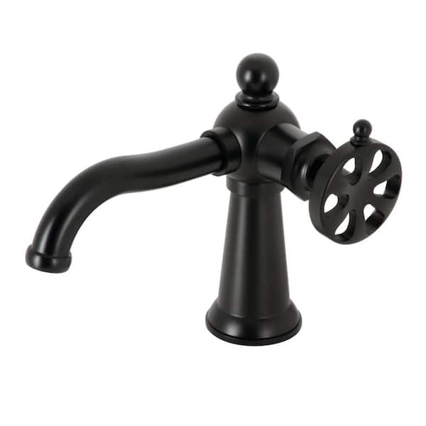 Kingston Brass Belknap Single-Handle Single Hole Bathroom Faucet with Push Pop-Up in Matte Black