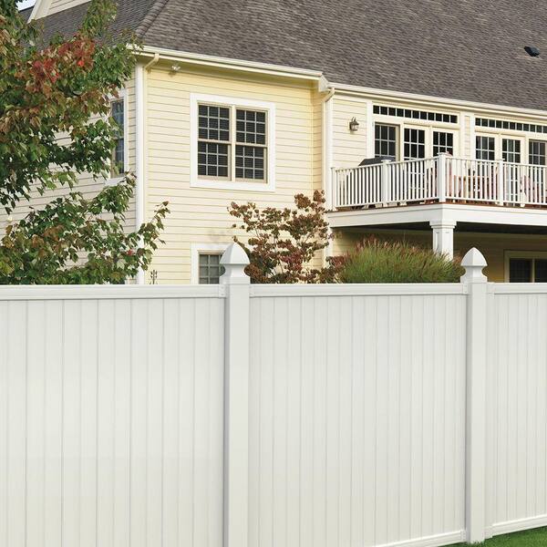 Veranda Somerset 6 Ft H X 6 Ft W White Vinyl Privacy Fence Panel 128009 The Home Depot