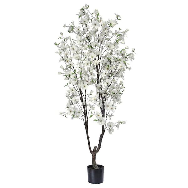 6.5 ft. Artificial Southern Dogwood Tree in Pot