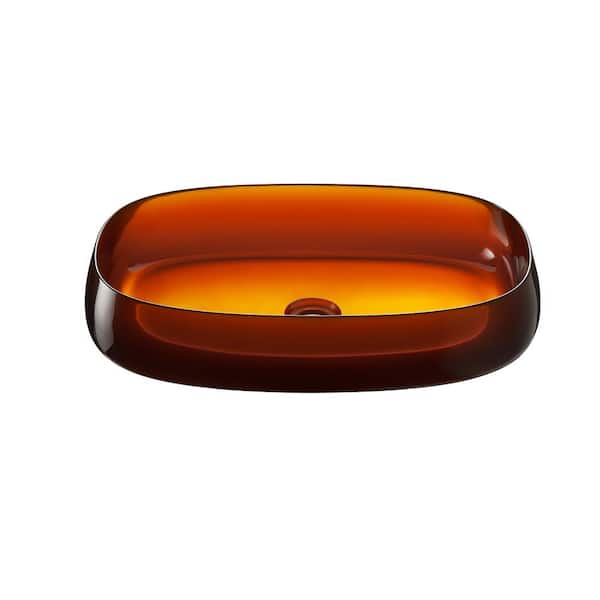 UPIKER Modern Transparent Cystal Style Brown Resin Rectangular Vessel