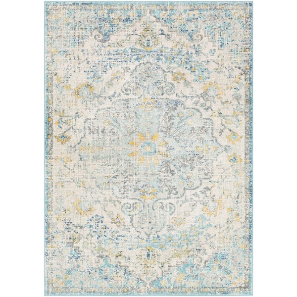 Livabliss Demeter Teal/Saffron 5 ft. 3 in. x 7 ft. 3 in. Area Rug