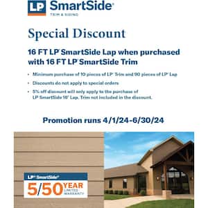 LP SmartSide 440 Series Cedar Texture Trim Application as 4 in. x 16 ft.