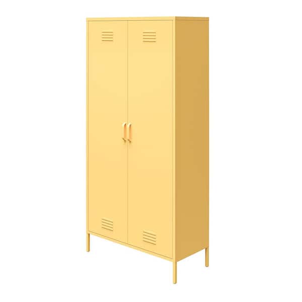 JOEL スーツケース Cobo small Mustard yellow Novogratz Cache Tall 2 Door Metal Locker Cabinet, Yellow
