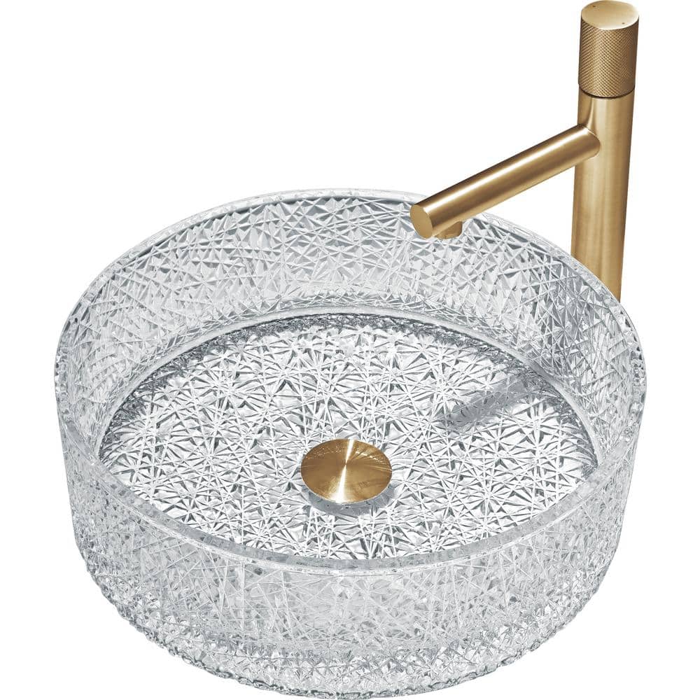 Stadium 16" Clear Tempered Glass Circular Vessel Sink